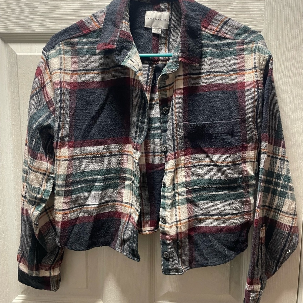 American Eagle Outfitters Red and Green Utility Jacket